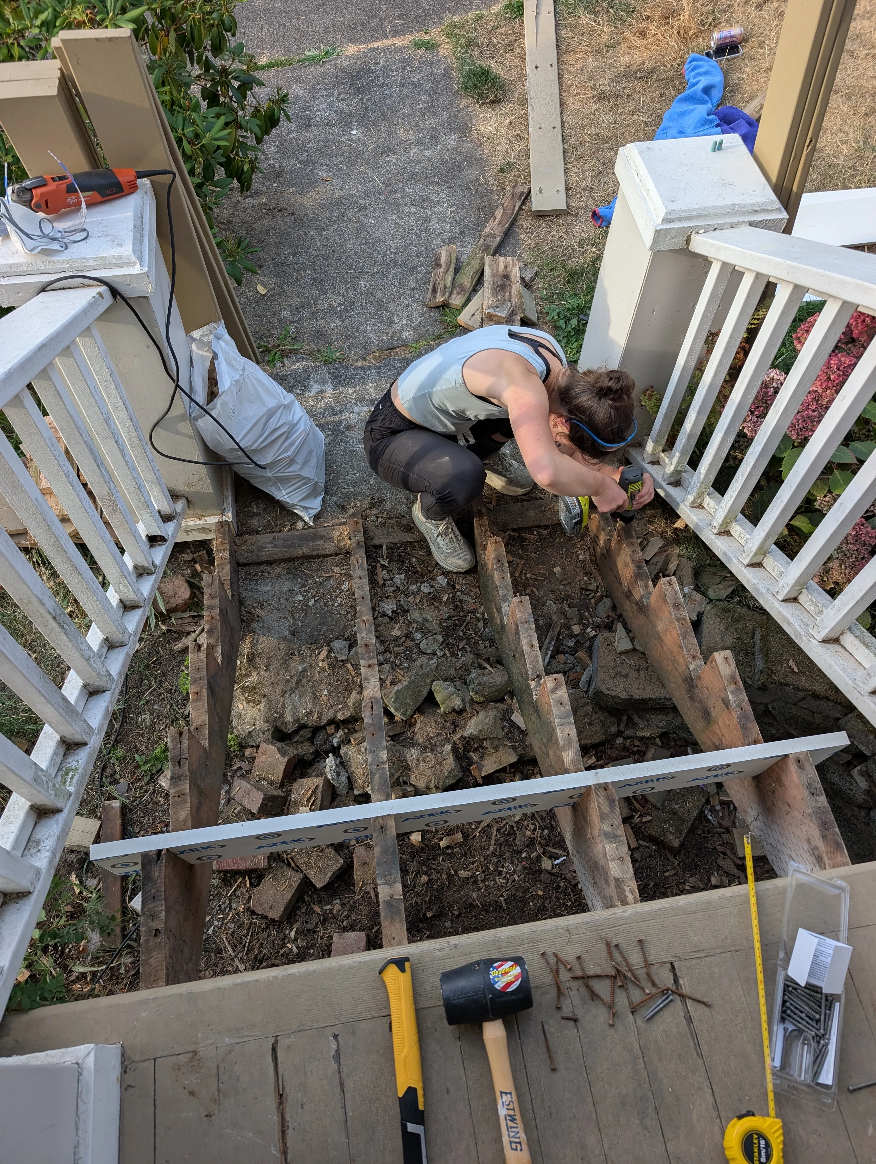 Replace porch treads and risers 4