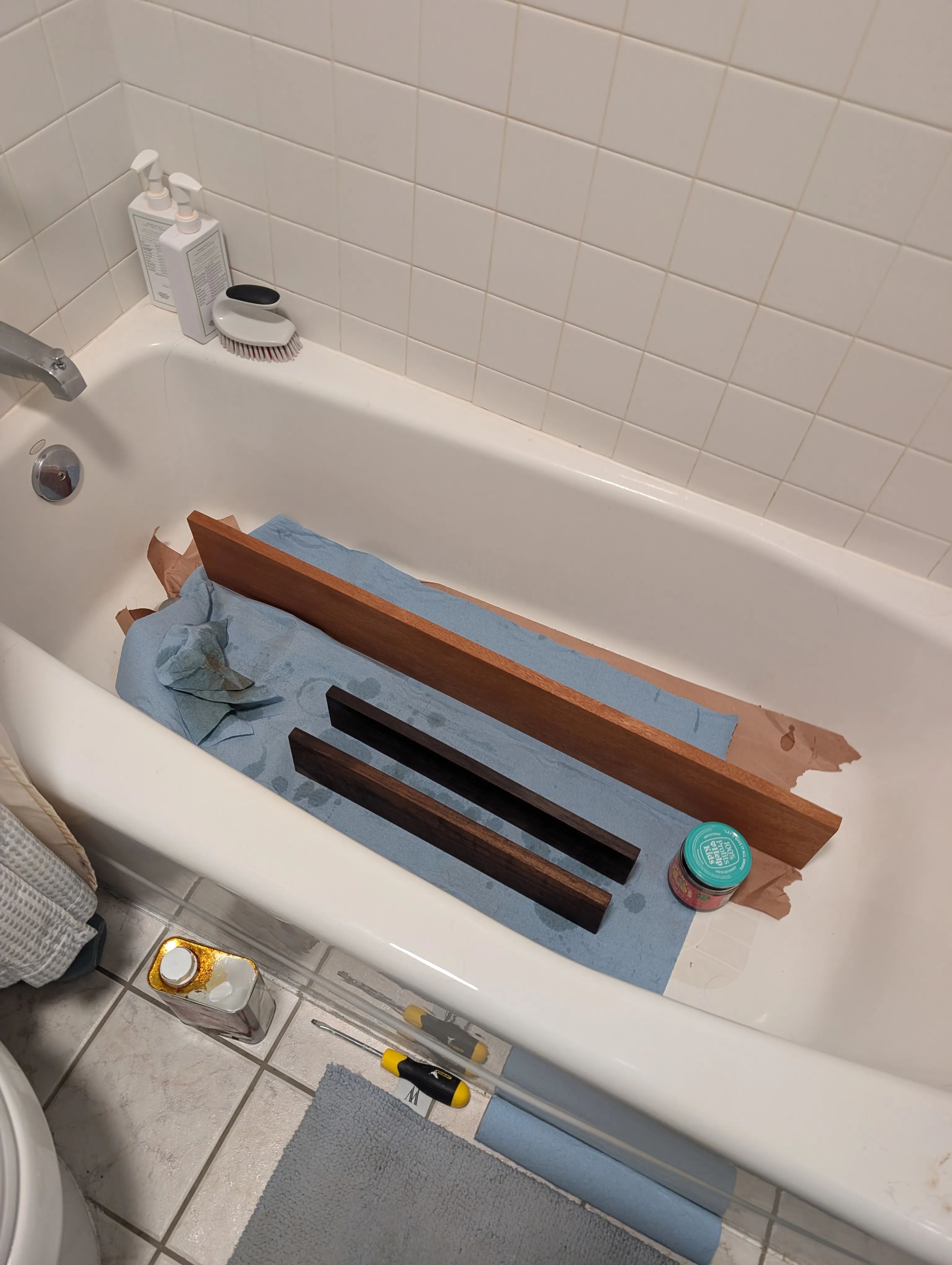 Custom shelves for entryway and coffee station 4